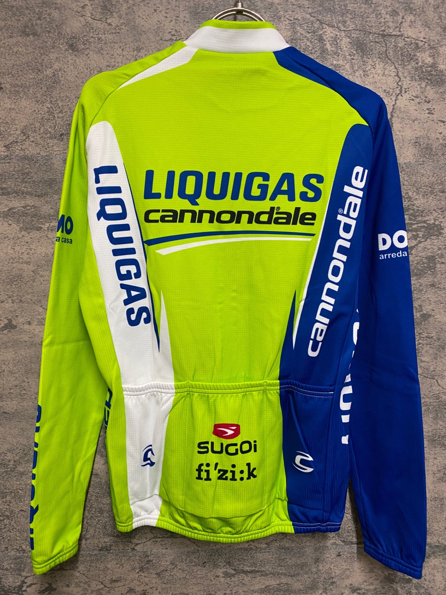 JS440 スゴイ SUGOI 長袖 サイクルジャージ 白 緑 S/P 裏起毛