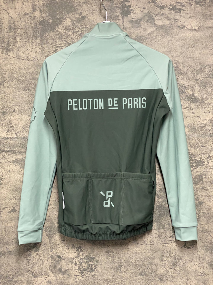 JJ320 プロトンドパリ PELOTON DE PARIS 長袖サイクルジャケット 緑 XS 裏起毛