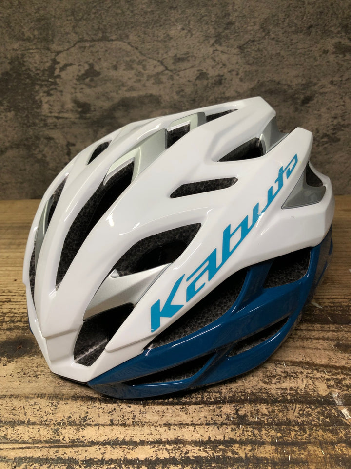 JN392 カブト Kabuto ヴォルツァ VOLZZA ヘルメット 白青 L/XL 59-61 令和6年2月製造