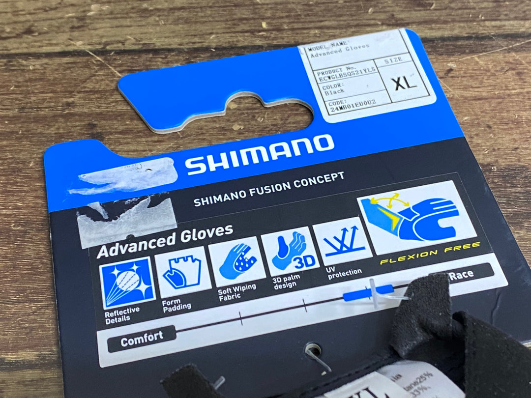 JX986 シマノ SHIMANO 指切 グローブ 黒 XL