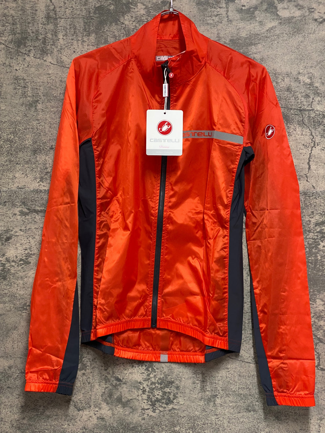 JV046 カステリ CASTELLI 長袖 ウィンドブレーカー オレンジ レディーズ M 未使用
