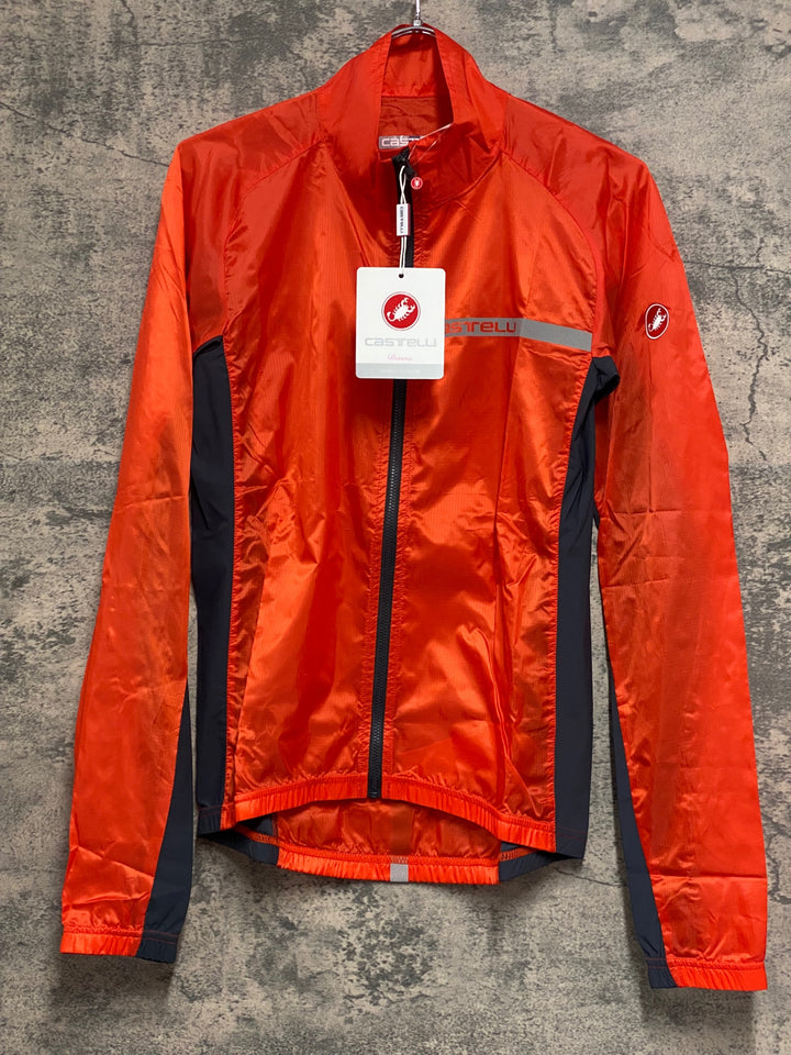 JV046 カステリ CASTELLI 長袖 ウィンドブレーカー オレンジ レディーズ M 未使用