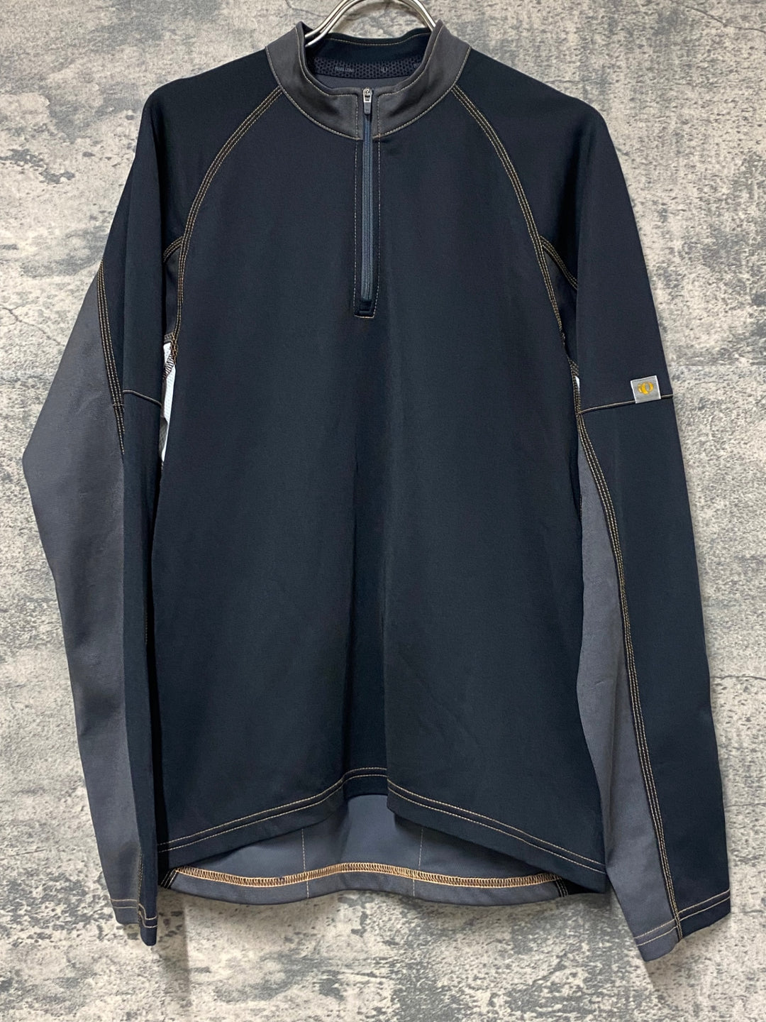 JX224 パールイズミ PEARL iZUMi 長袖 サイクルジャージ 黒グレー L 印字ヒビ割れあり