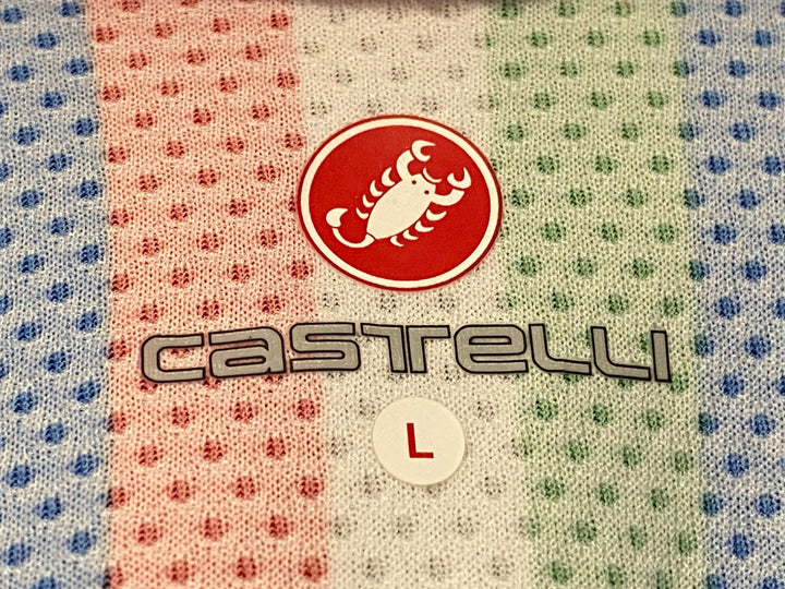 KJ759 カステリ CASTELLI 半袖 サイクルジャージ 青 L