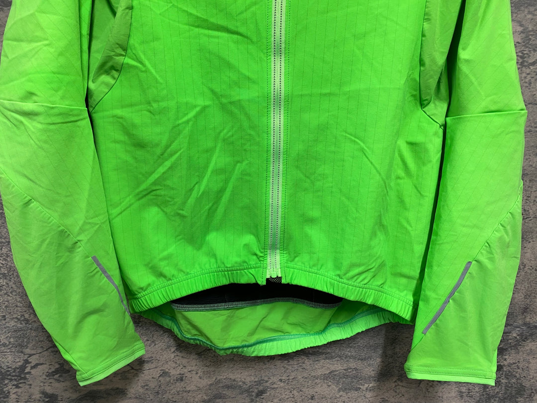KB876 Q36.5 長袖 サイクルジャケット 黄緑 M 裏起毛