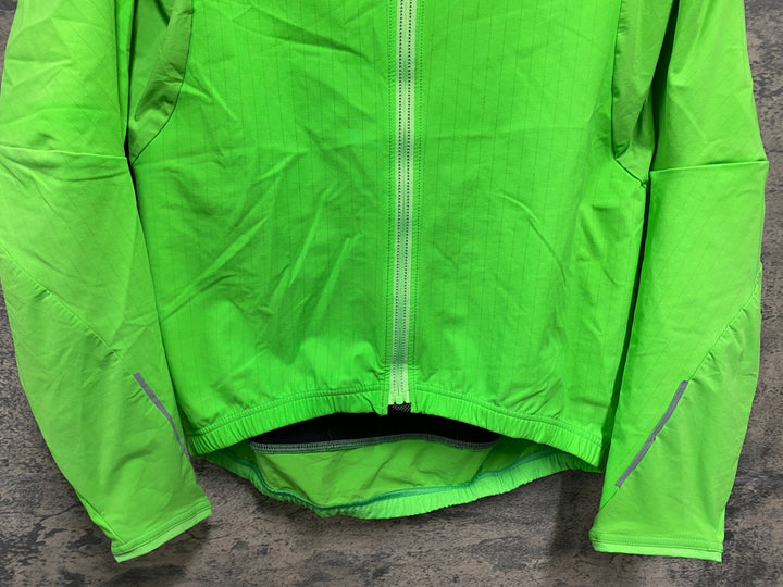 KB876 Q36.5 長袖 サイクルジャケット 黄緑 M 裏起毛