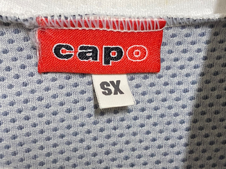 KR244 CAPO MASH 半袖 サイクルジャージ 白 黒 XS