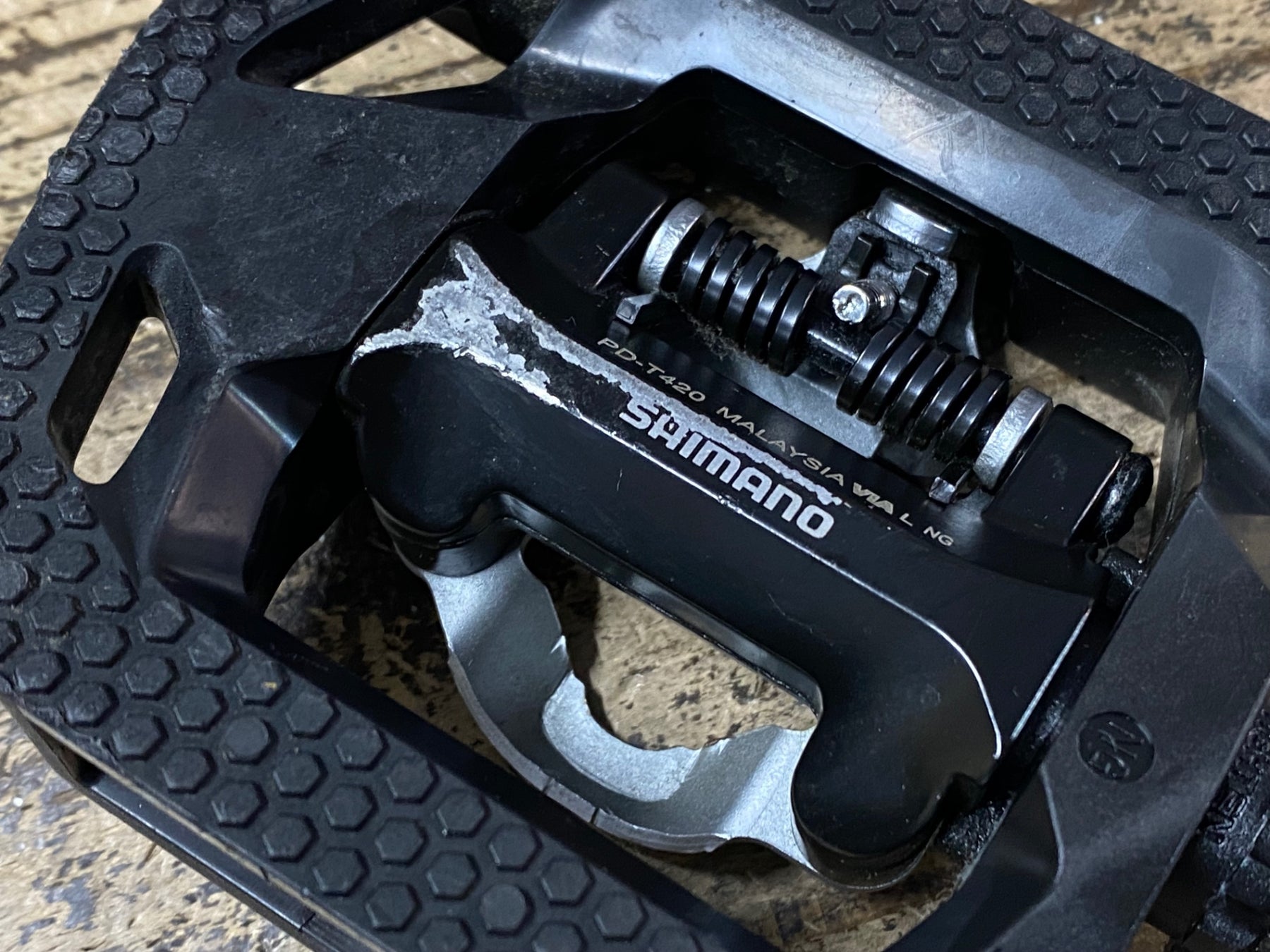 JN453 シマノ SHIMANO PD-T420 ビンディングペダル 片面フラット SPD