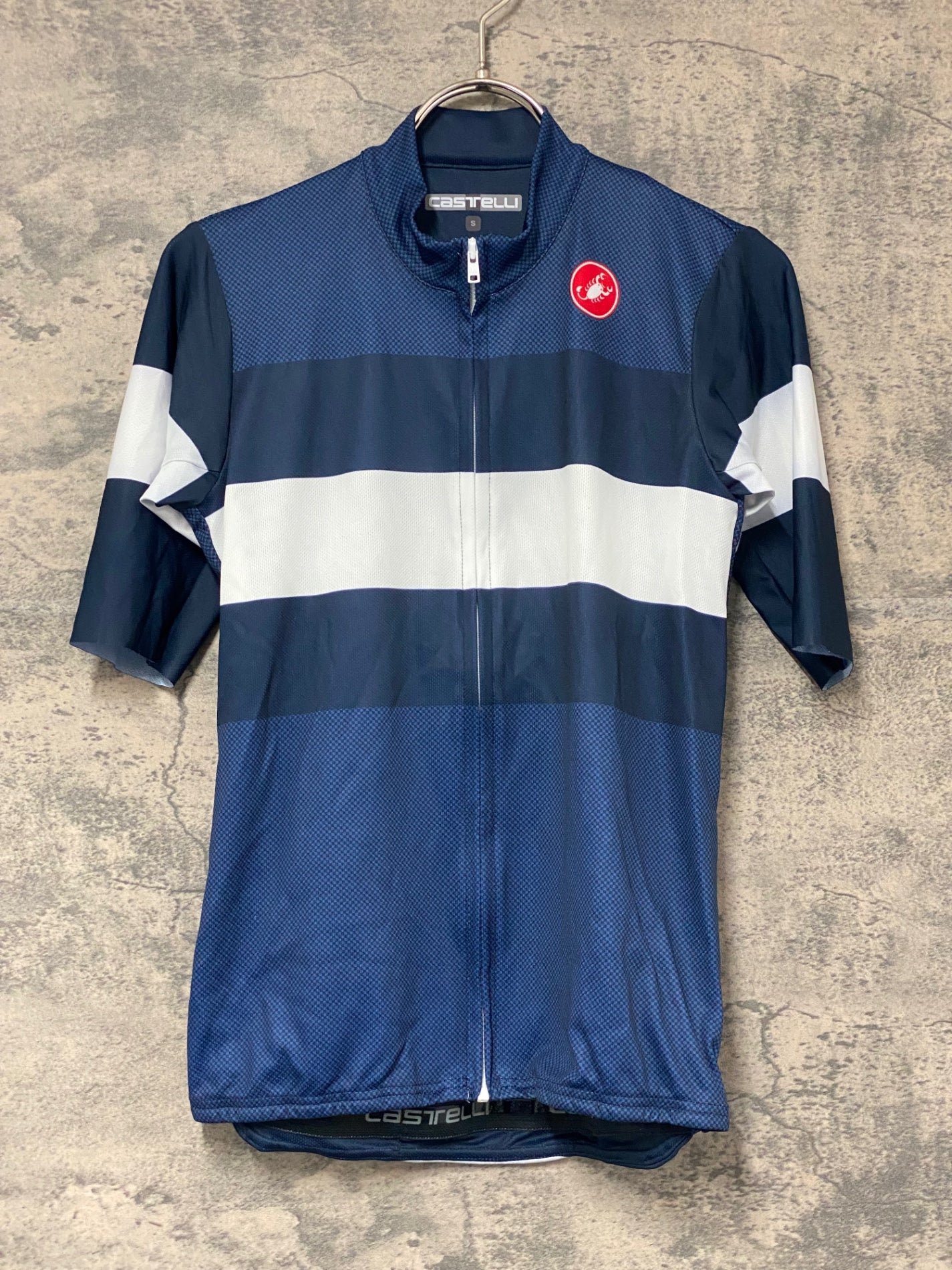 KK582 カステリ CASTELLI 半袖 サイクルジャージ S 紺 ※タグカット
