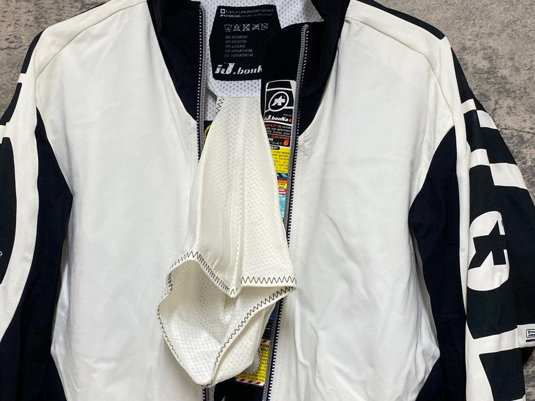 JQ147 アソス assos iJ bonKa 6 CENT 長袖サイクルジャケット 白黒 M 小汚れ