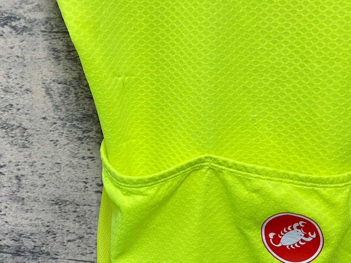 KB215 カステリ CASTELLI 半袖 サイクルジャージ 黄 XL ※ほつれ