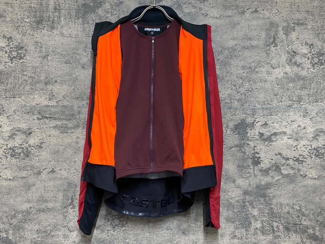 JQ911 カステリ CASTELLI ROSSO CORSA ALPHA RoS 2 JACKET 長袖 サイクルジャケット 赤 M 裏起毛