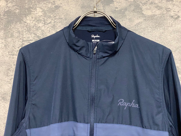 KF708 ラファ Rapha LONG SLEEVE BREVET WINDBLOCK JERSEY 長袖 サイクルジャージ 紺 M