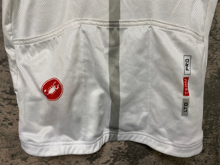 JV212 カステリ CASTELLI 半袖 サイクルジャージ 白 黒 L 3T