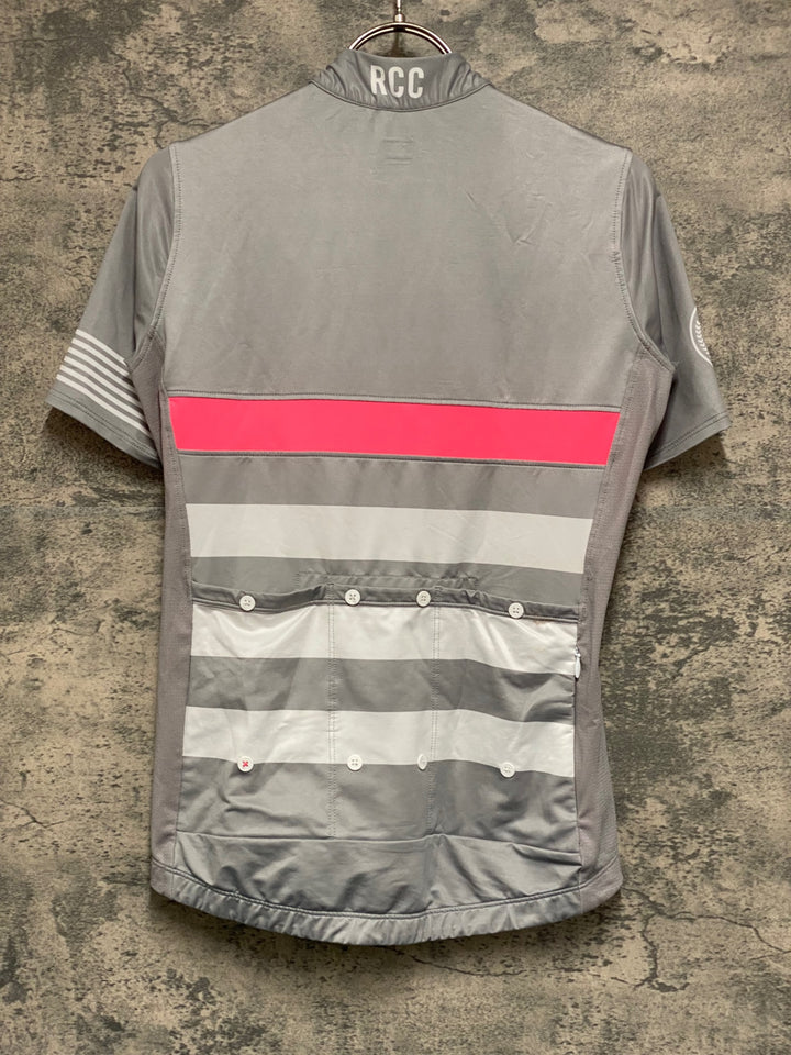 KF597 ラファ Rapha WOMEN'S RCC JERSEY 半袖 サイクルジャージ グレー M レディース ほつれ