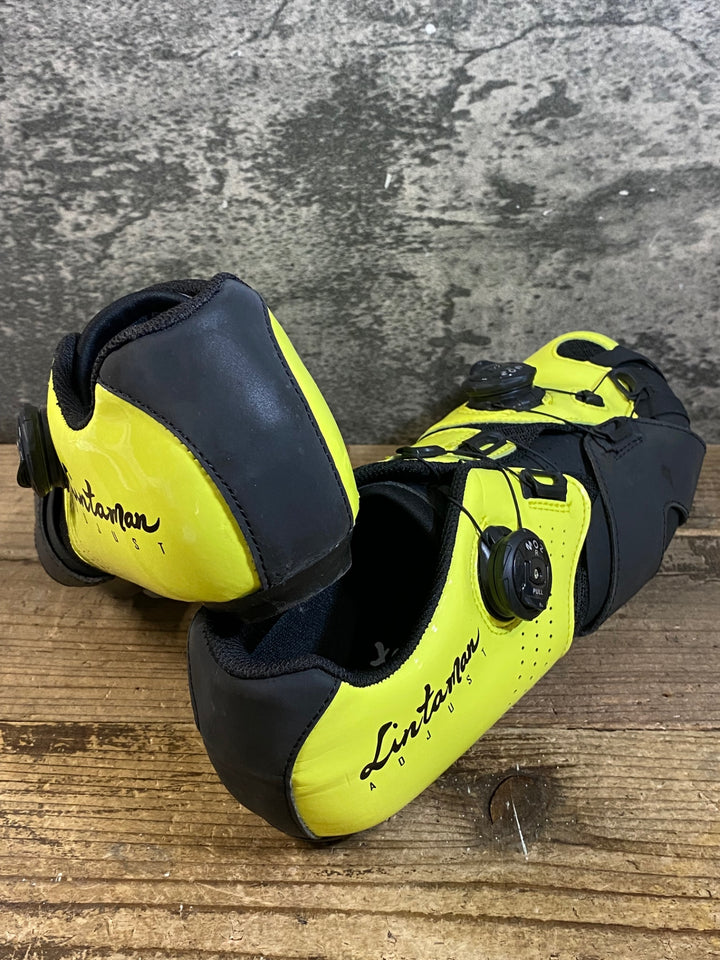KG615 リンタマン Lintaman アジャストロード ADJUST Road Comp ビンディングシューズ SPD-SL 黄黒 EU41