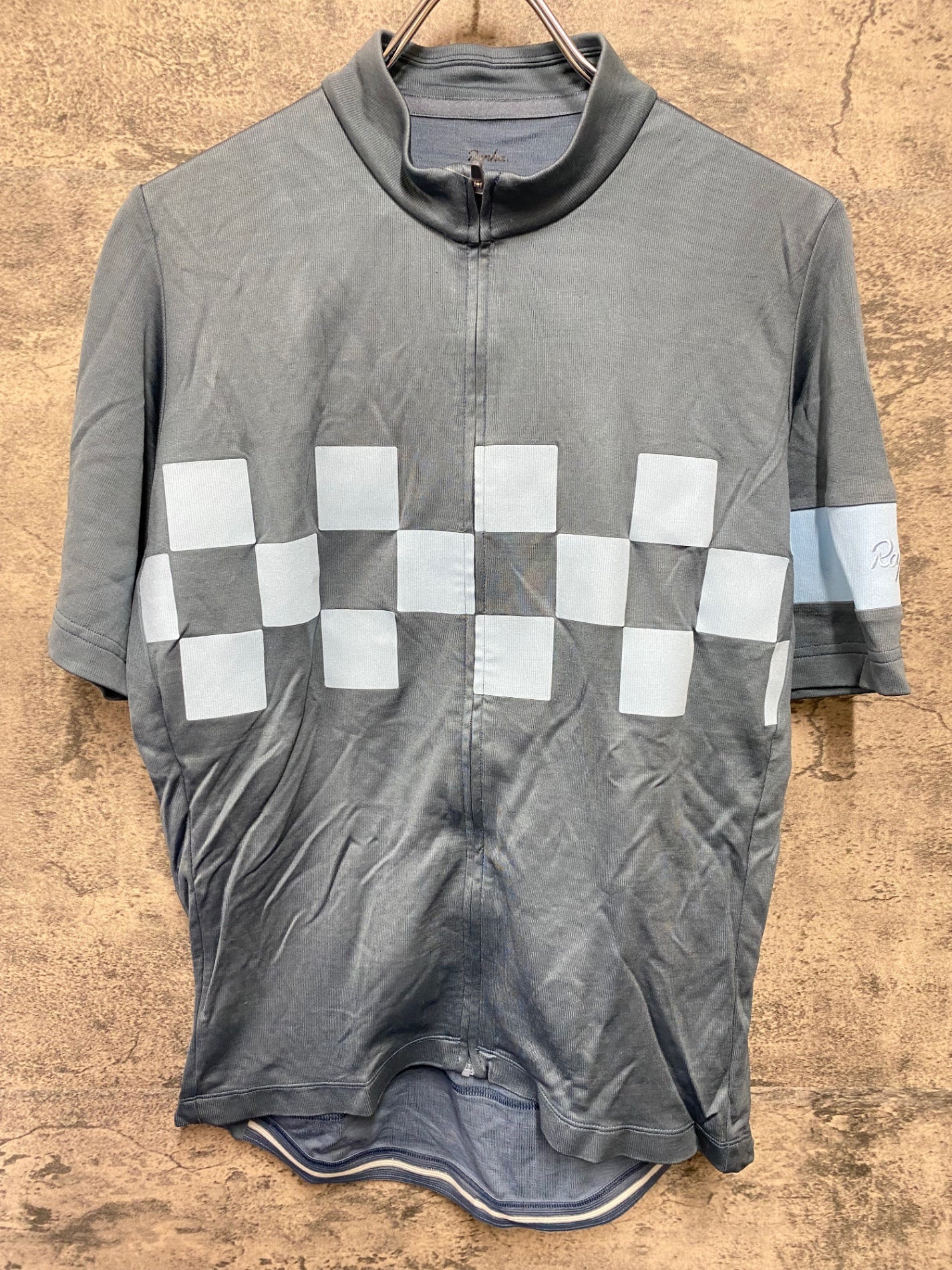 KA057 ラファ Rapha CHECK JERSEY 半袖 サイクルジャージ ブルーグレー