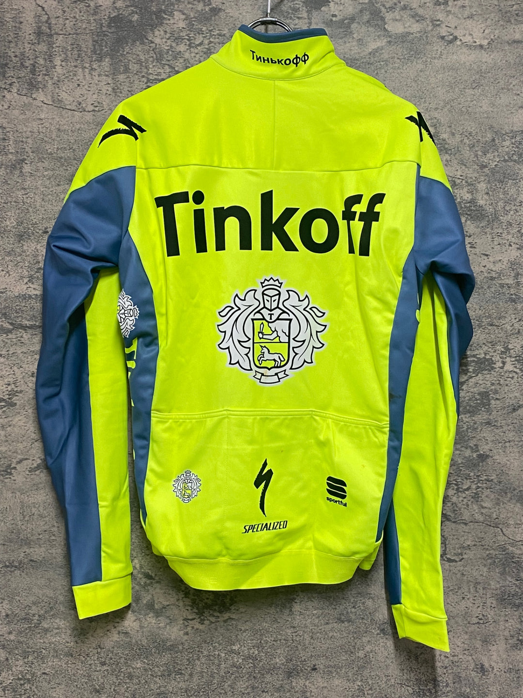 KJ868 スポーツフル sportful 裏起毛 長袖 サイクルジャケット 黄 L TINKOFF ※汚れ