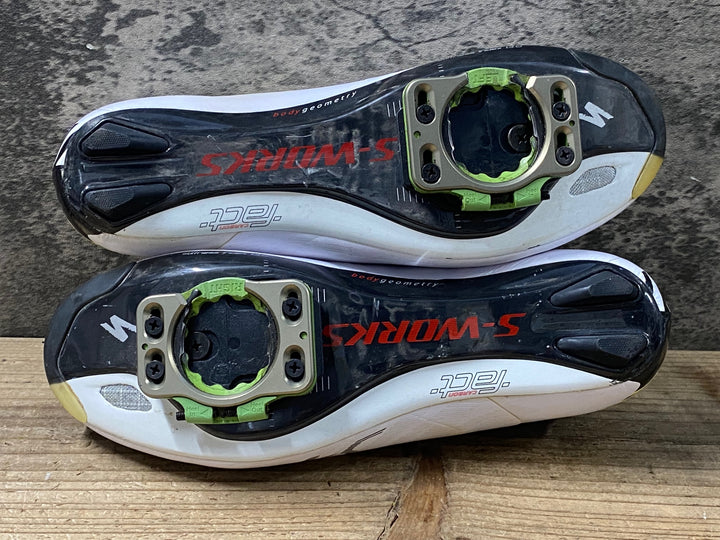 KP678 スペシャライズド SPECIALIZED S-WORKS RD ビンディングシューズ EU40.5 3穴 白黒 ベルクロ剥離