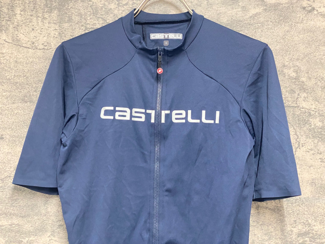JY250 カステリ CASTELLI 半袖 サイクルジャージ 紺色 S