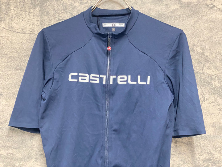 JY250 カステリ CASTELLI 半袖 サイクルジャージ 紺色 S