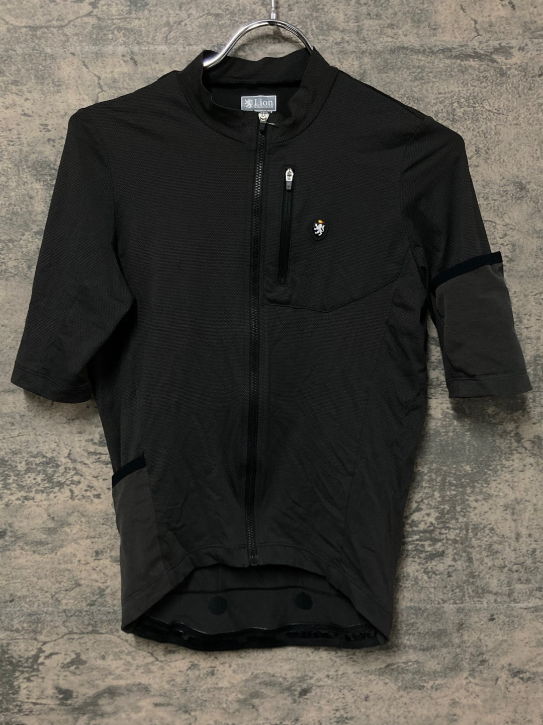 KJ176 リオンドカペルミュール Lion de KAPELMUUR 半袖 サイクルジャージ 黒 ASIA M CORDURA