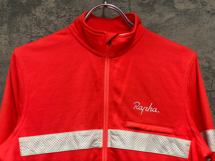 JM820 ラファ Rapha BREVET JERSEY 長袖 サイクルジャージ ピンク S ※反射材劣化