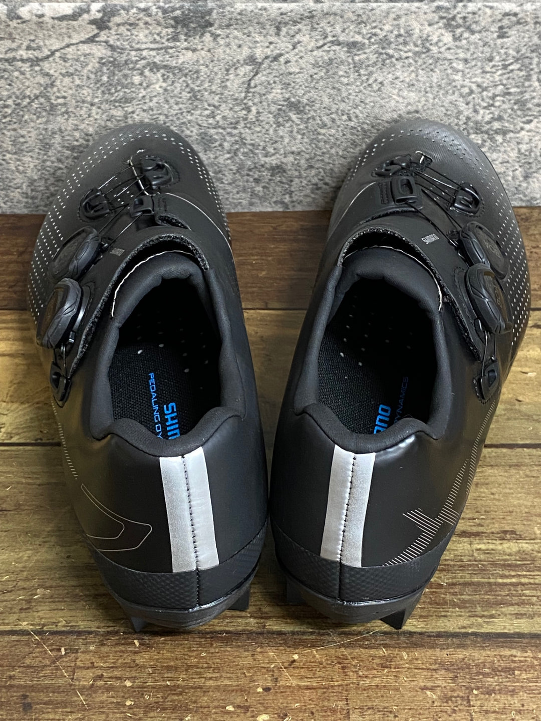 KD341 シマノ SHIMANO XC7 WIDE SHXC702M L01 E ビンディングシューズ BOA 2穴 黒 シルバー EU42