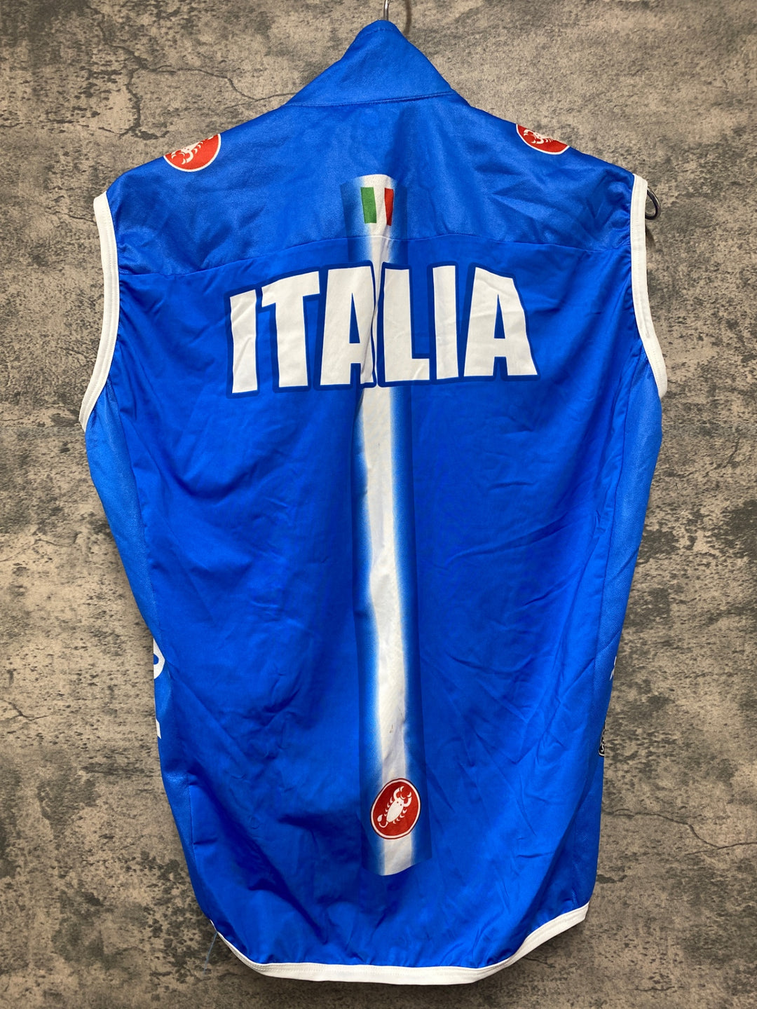 JH959 カステリ CASTELLI ROSSO CORSA サイクルベスト ジレ 青 M
