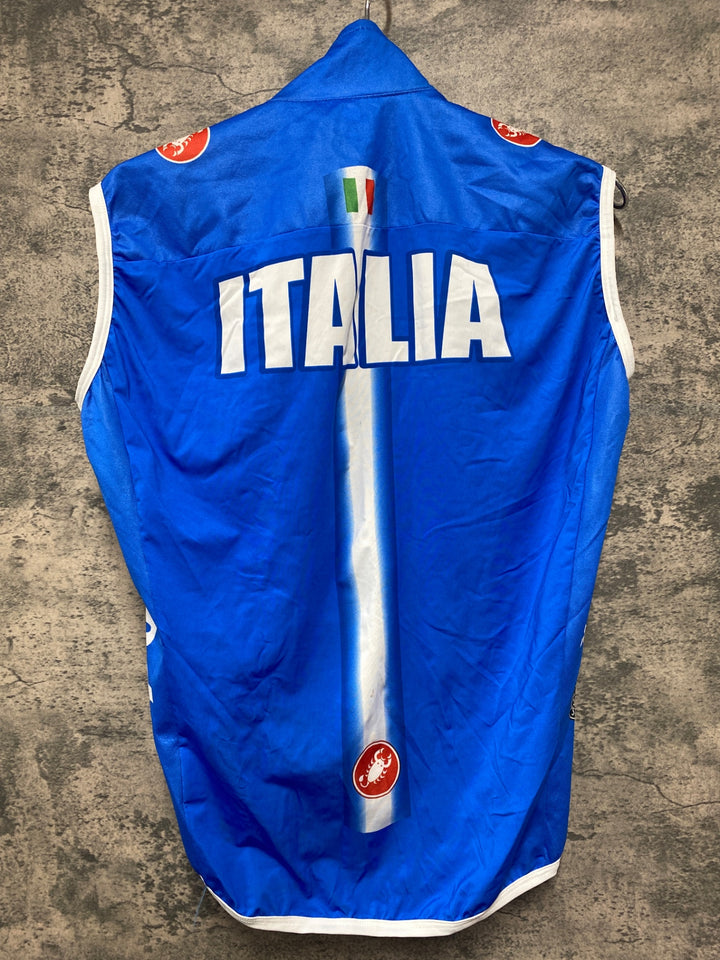 JH959 カステリ CASTELLI ROSSO CORSA サイクルベスト ジレ 青 M