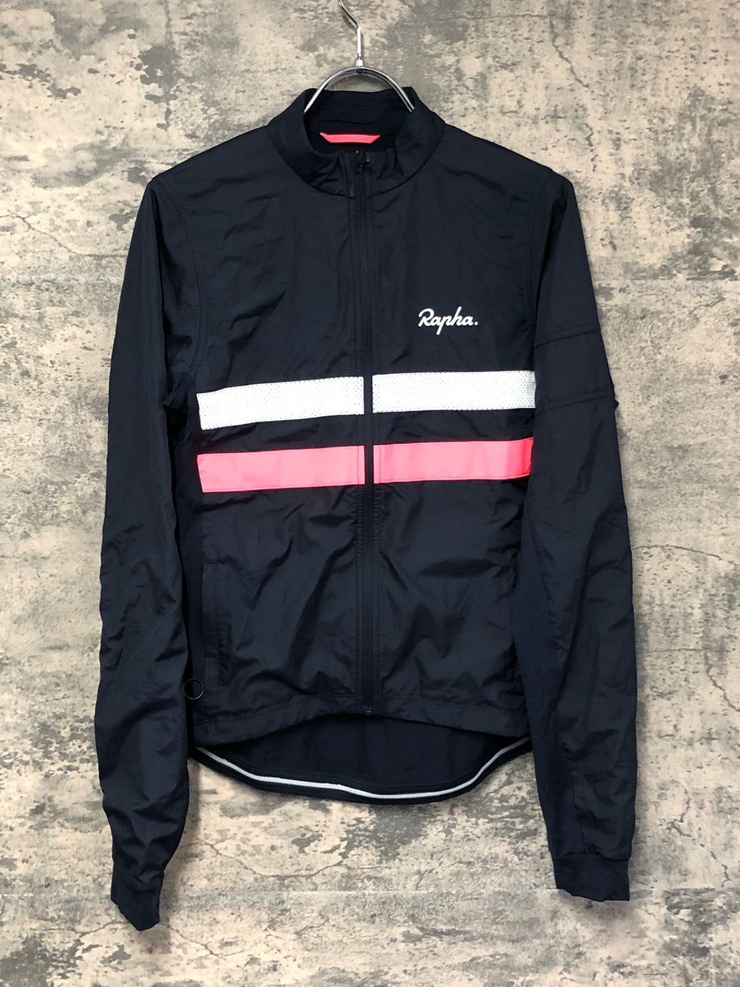 JF776 ラファ Rapha BREVET LONG SLEEVE WINDBLOCK JERSEY 長袖 サイクルジャージ 紺 S