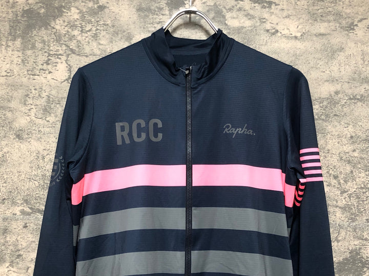 KN767 ラファ Rapha RCC PRO TEAM LONG SLEEVE JERSEY 長袖 サイクルジャージ 紺 L