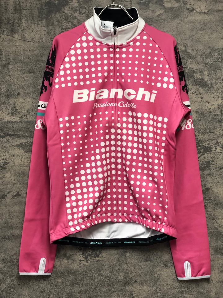 KJ355 ビアンキ Bianchi 長袖 サイクルジャケット ピンク L 裏起毛