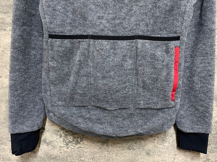JR928 カフェドシクリステ CAFE DU CYCLISTE Alphonsine 長袖 サイクルジャケット グレー 紺 S フリース