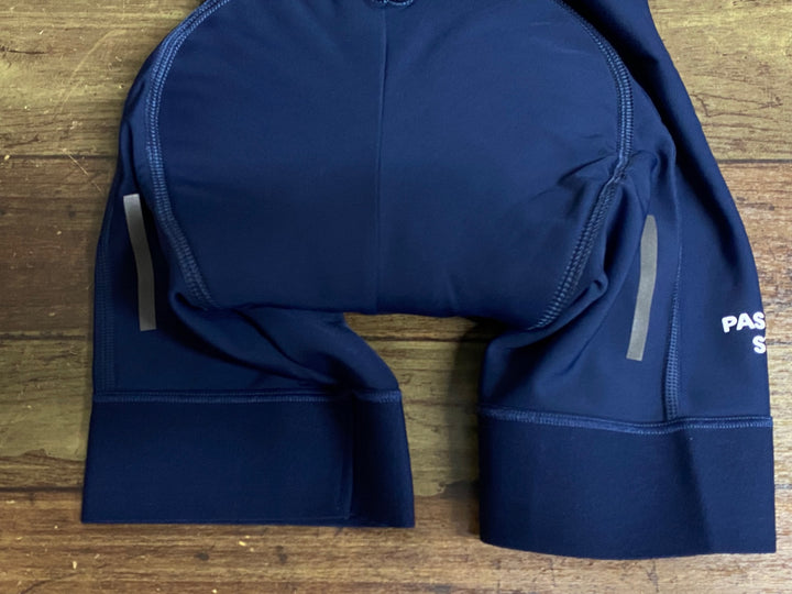 JY526 パスノーマルスタジオ PAS NORMAL STUDIOS Essential Thermal Bibs ビブショーツ ネイビー レディース XS 裏起毛