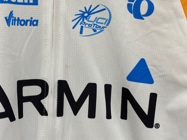 JN209 パールイズミ PEARL iZUMi GARMIN SLIPSTREAM 長袖 サイクルジャージ 白 オレンジ 水色 L