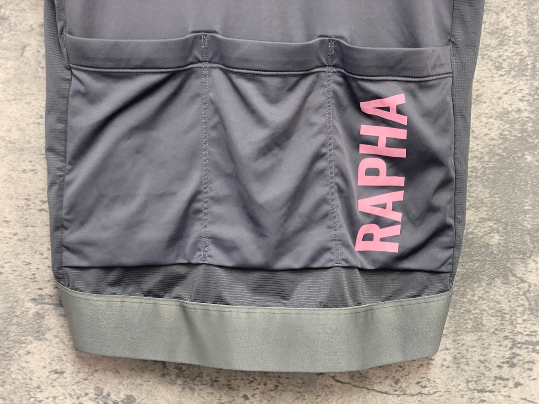 JM828 ラファ Rapha PRO TEAM TRAINING JERSEY 半袖 サイクルジャージ グレー S ※小穴あり