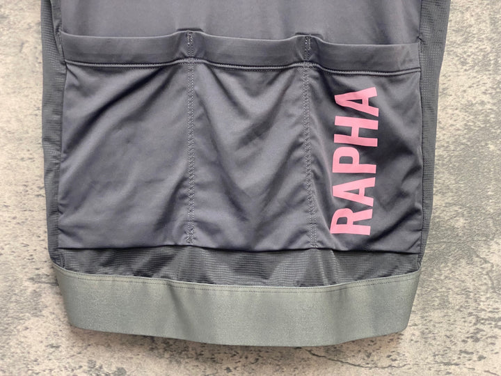 JM828 ラファ Rapha PRO TEAM TRAINING JERSEY 半袖 サイクルジャージ グレー S ※小穴あり