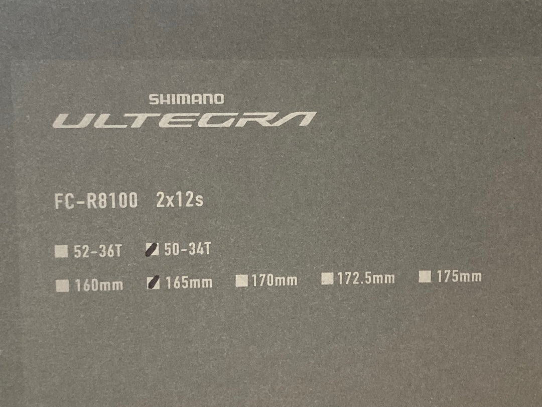 JR382 シマノ SHIMANO ULTEGRA FC-R8100 クランクセット 165mm 50/34T