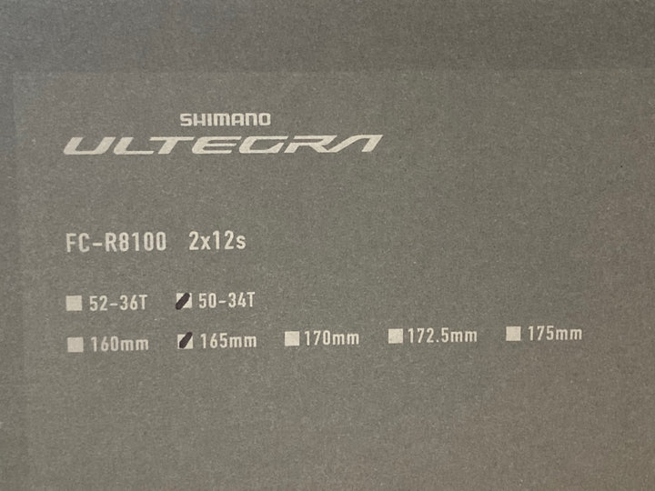 JR382 シマノ SHIMANO ULTEGRA FC-R8100 クランクセット 165mm 50/34T