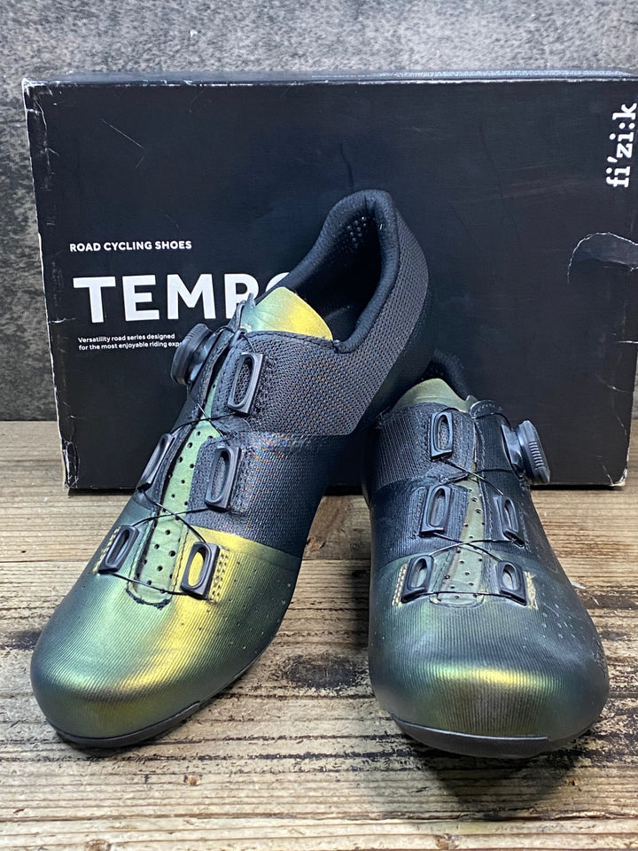 JX859 フィジーク fizik TEMPO OVERCURVE R4 IRIDESCENT ビンディングシューズ SPD-SL 緑 EU42 ※未使用