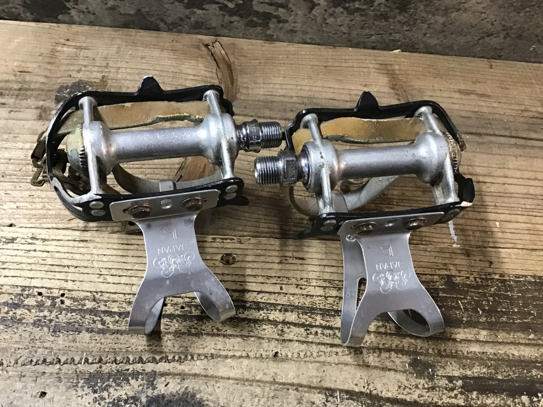 JJ194 カンパニョーロ Campagnolo SuperLeggeri ヴィンテージ ペダル スチールシャフト 樹脂キャップ
