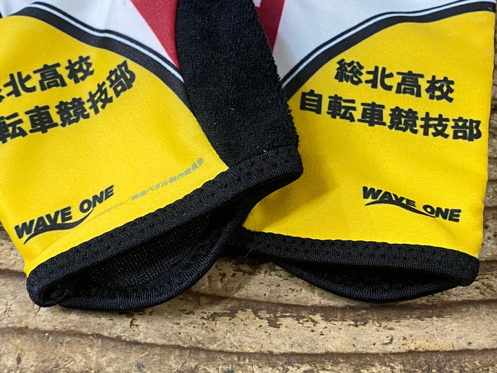 KA472 ウェイブワン WAVE ONE 指切りグローブ 黃 白 S 弱虫ペダル 総北高校