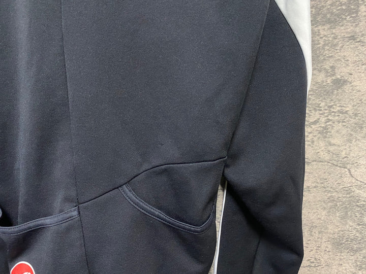 JT665 カステリ CASTELLI ロッソコルサ ROSSO CORSA 長袖 サイクルジャージ 黒 L 裏起毛 GORE WINDSTOPPER