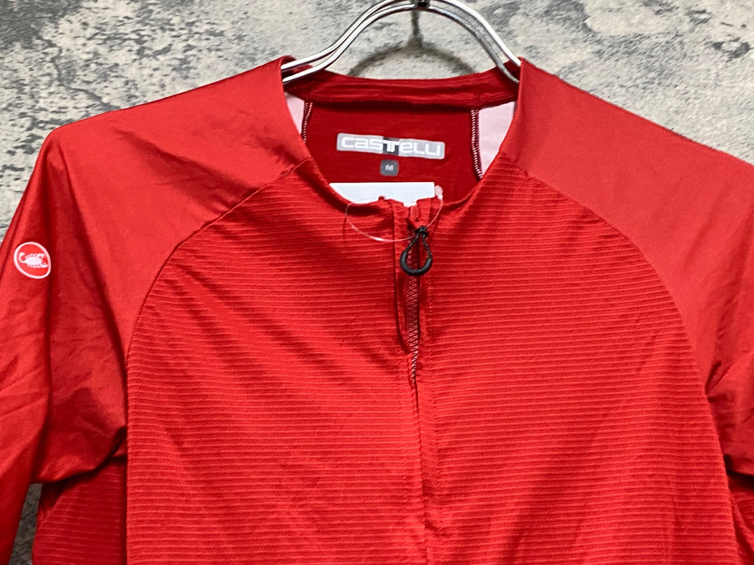 KB694 カステリ CASTELLI ロッソコルサ ROSSO CORSA 半袖 サイクルジャージ 赤 M