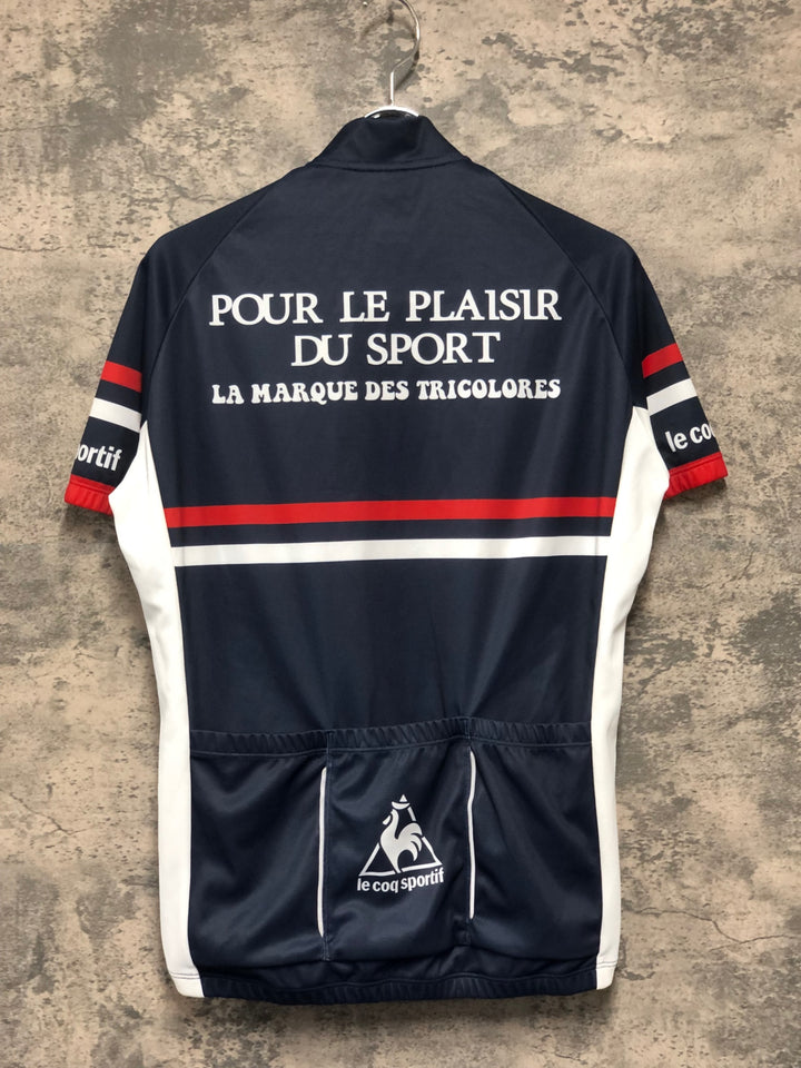 JJ573 ルコックスポルティフ le coq sportif 半袖 サイクルジャージ 紺 L