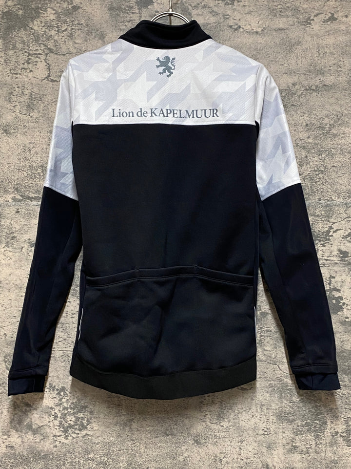 JS174 リオンドカペルミュール Lion de KAPELMUUR 長袖 サイクルジャージ 白 黒 S 裏起毛