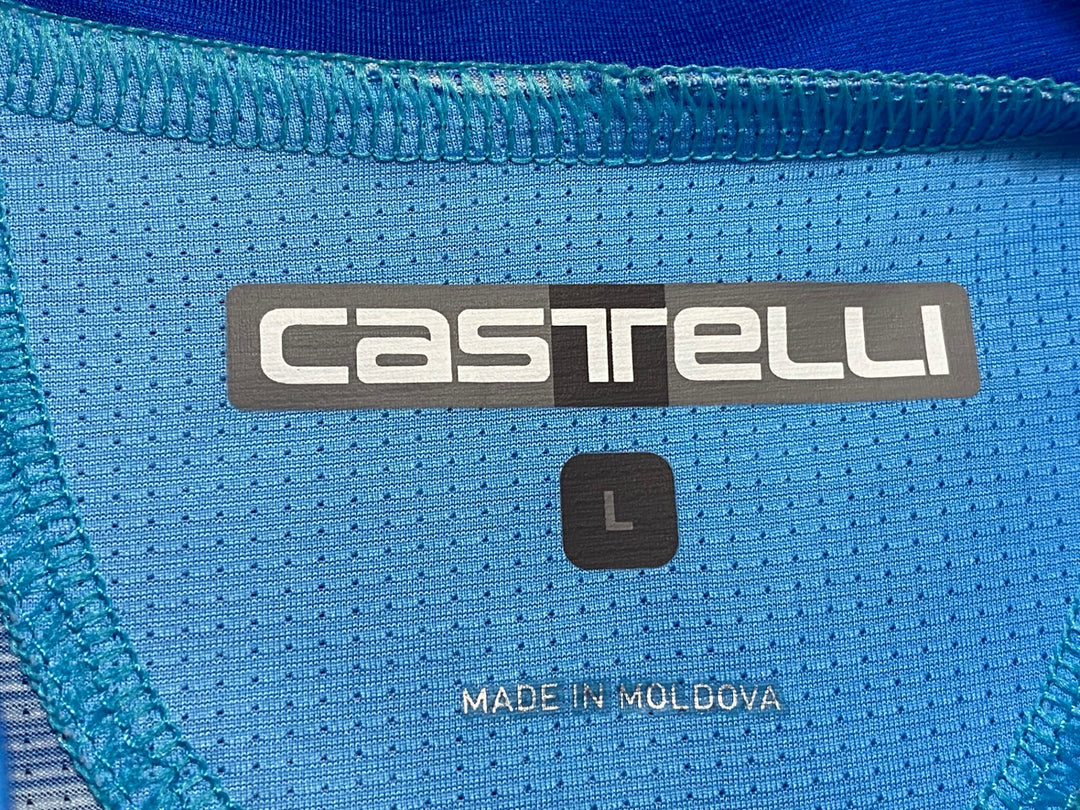 KG667 カステリ CASTELLI 半袖 サイクルジャージ 青 L