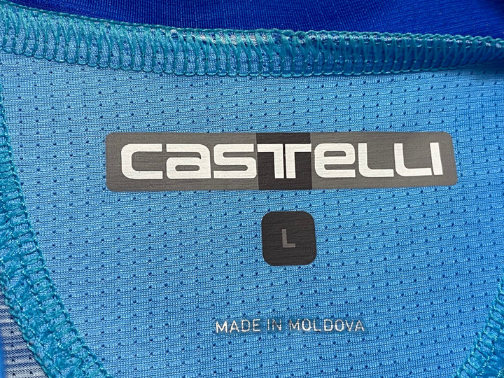 KG667 カステリ CASTELLI 半袖 サイクルジャージ 青 L