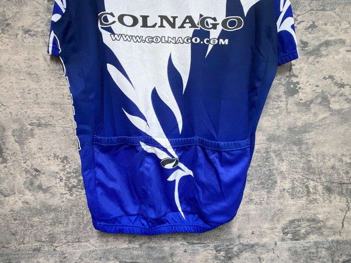 KF485 コルナゴ COLNAGO ハーフジップ 半袖 サイクルジャージ 白 青 サイズ不明